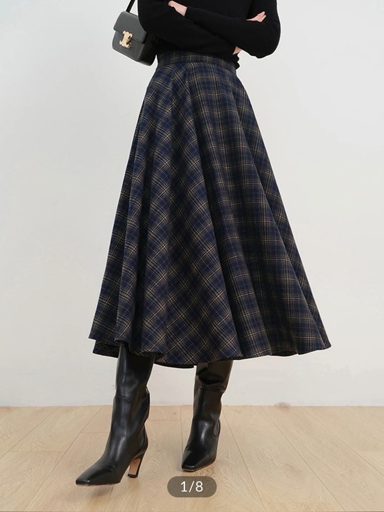 Commense Dresses & Skirts - Commence | Plaid Long Skirt | Navy | Large